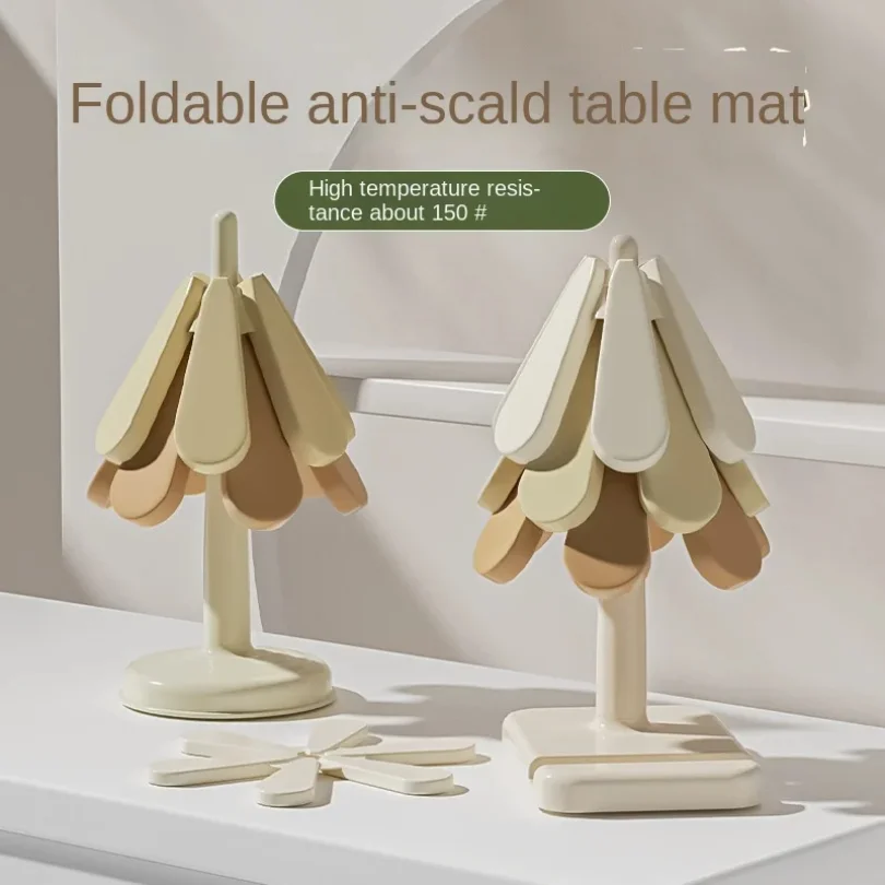 

1/Set Silicone Heat Resistant Pad Foldable Non-Slip Pot Pan Mat Table Placemat Dish Plate Christmas tree Cross Holder Coaster