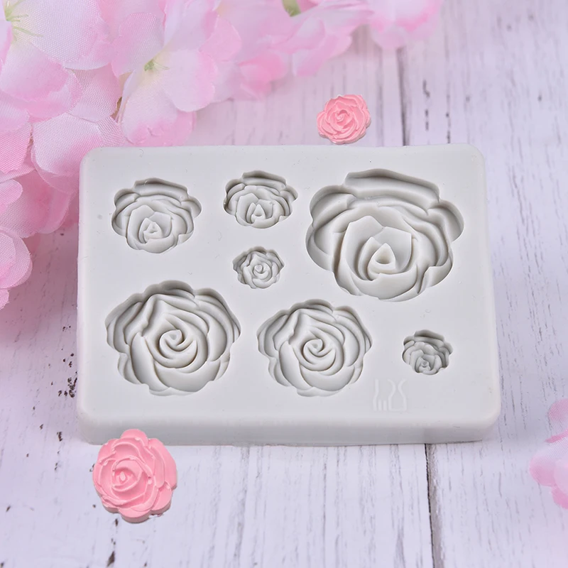 3D Rose Flower Silicone Fondant Chocolate Mould Cake Decoration Sugar Craft Mold Decorating Tools Resin Mould