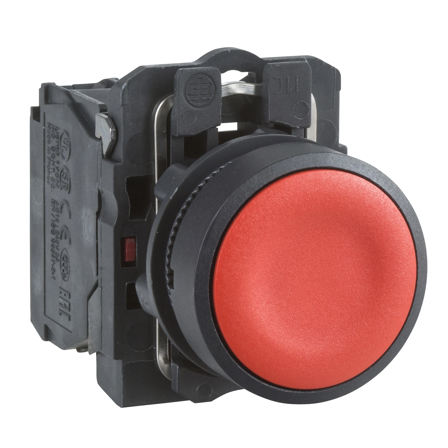 

XB5AA42 XB5AA42C = ZB5AZ102C + ZB5AA4C Push button, plastic, flush, red, Ø22, spring return, unmarked, 1 NC