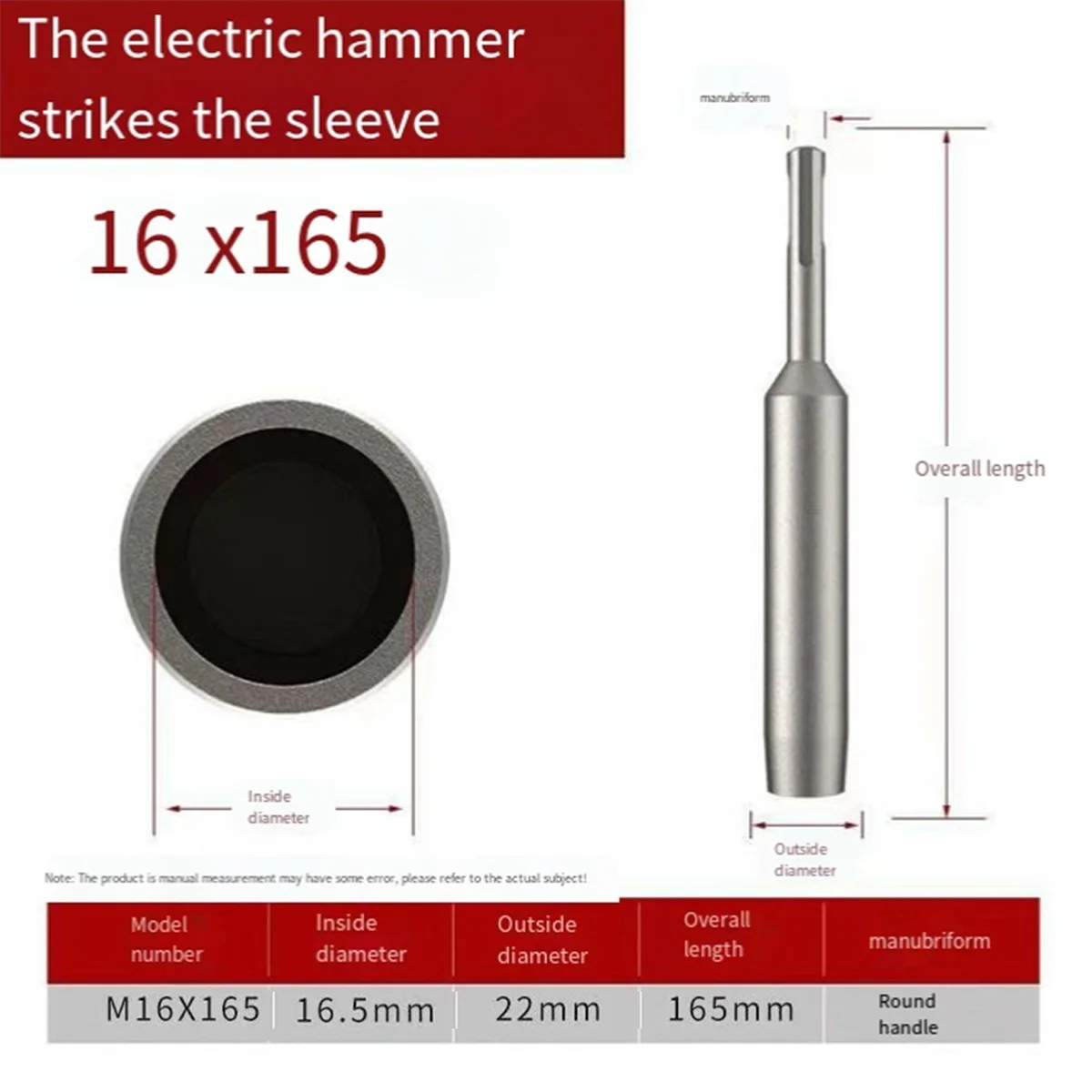 1pc sds plus Erdung stangen treiber 16mm Erd pfahl hammer Erdung stange Metall Erdung stangen treiber Elektro werkzeug