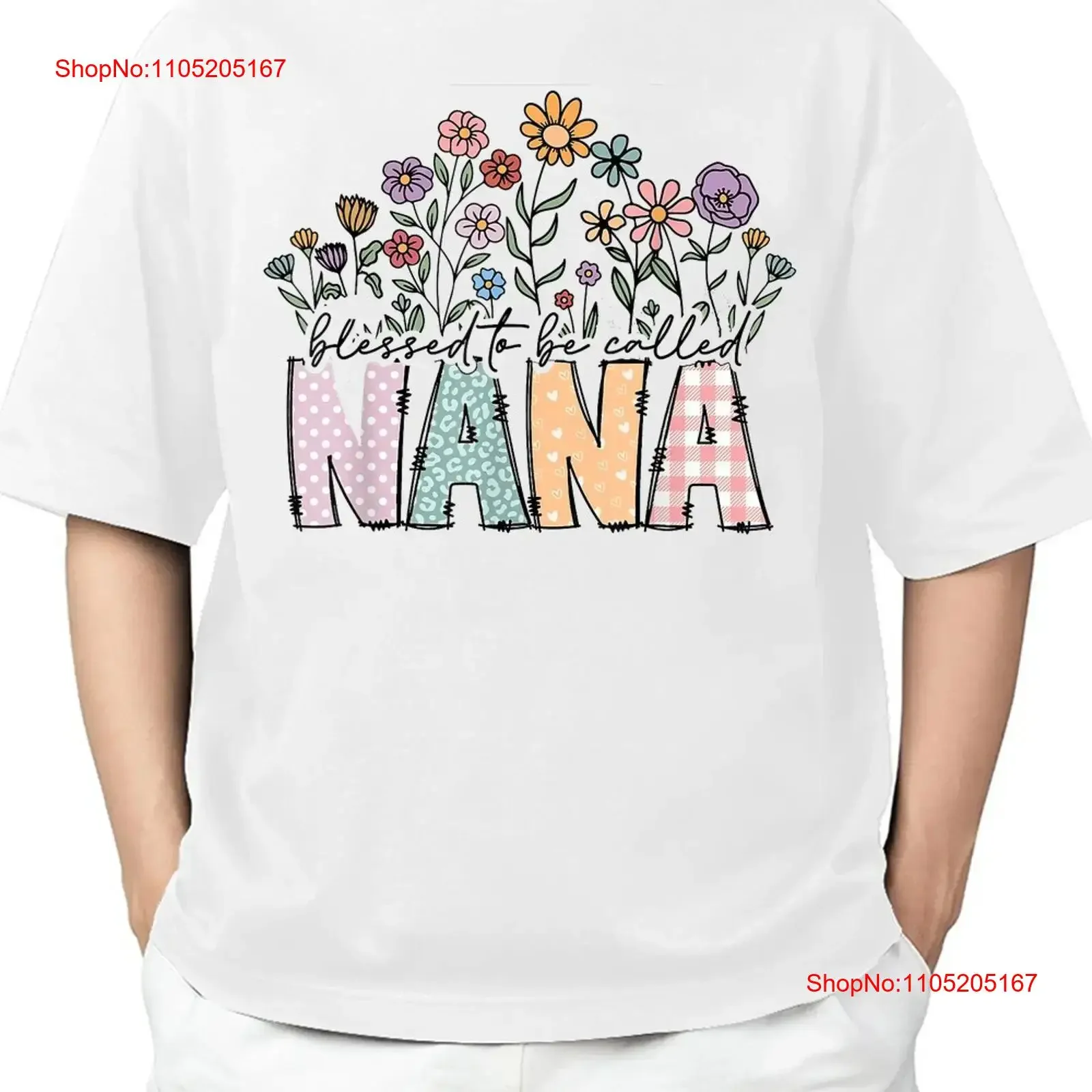 Blessed To Be Called Nana Floral Mother's Day T ShirtVintage Adult S 4XL Shirt vintage Washed streetwear Comfortable