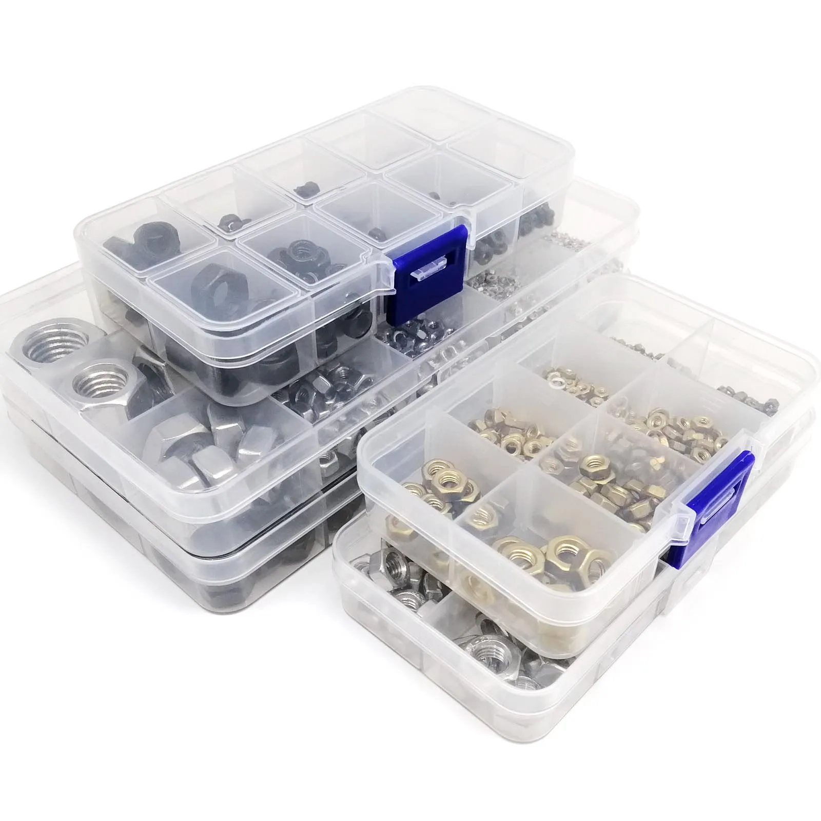1 Set Mix M1 M1.2 M1.4 M1.6 M2 M2.5 M3 M4 M5 M6 M8 to M16 DIN934 Hex Hexagon Nut Kit Box Black 304 Stainless Steel Brass Steel image 3