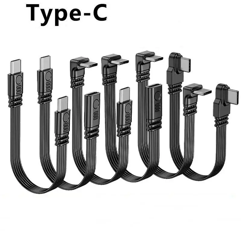 1Pcs Male To Female Type C To Type C 480Mbps 45W Fast Charging Extender Data Cord 90 Degree USB C Extension Cable