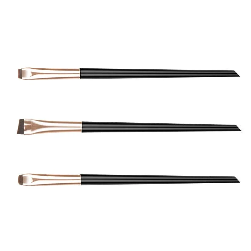Makeup Brush Set 3pcs Blade Eyeliner Brush Fine Oblique Head Eyebrow Brush Outline Eyeliner Ultra-thin Eye Shadow Brushes Makeup