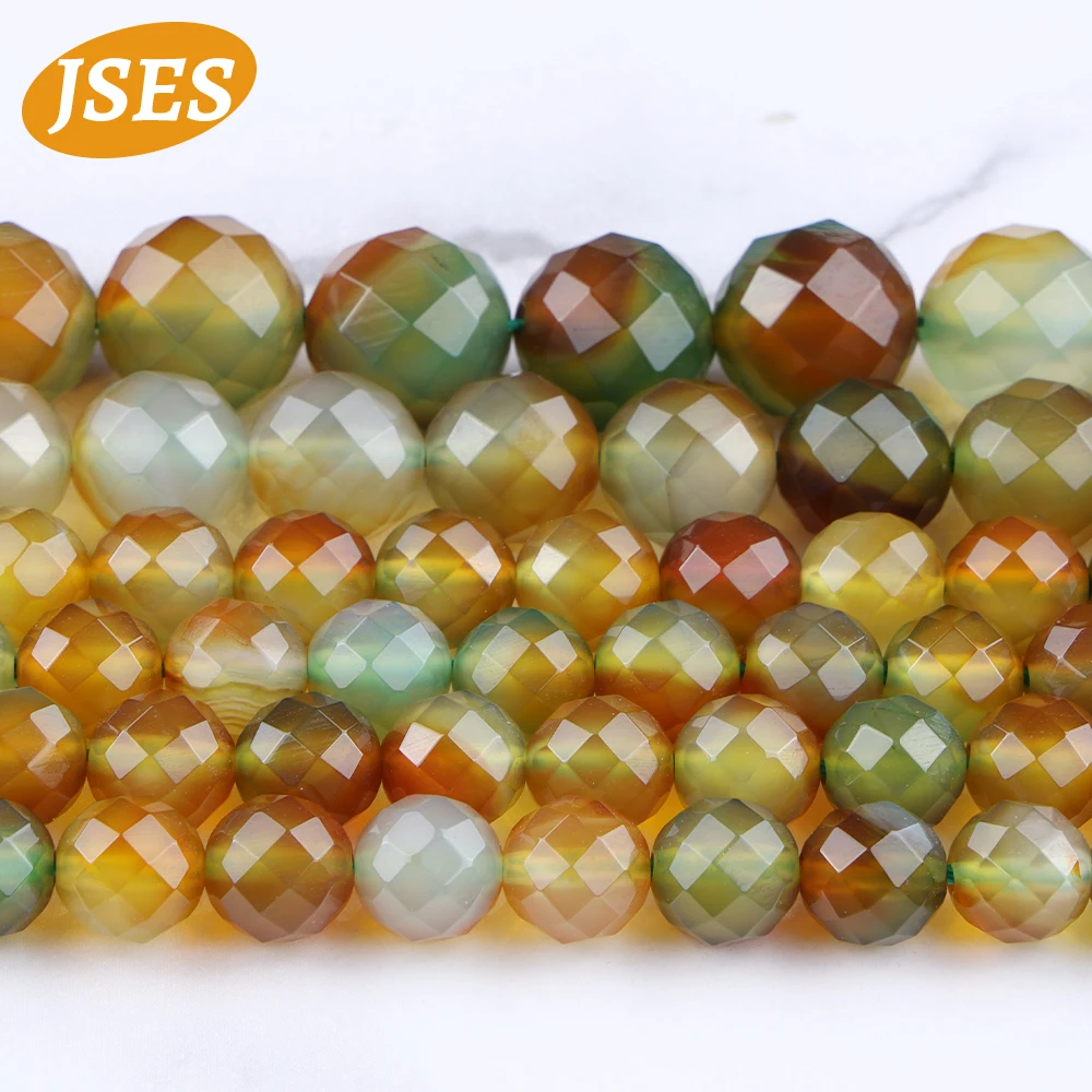 

Natural Peacock Agate Faceted Loose Stone Beads for Jewelry Making Bracelet Necklace Charm Spacer Beads DIY Accessories 15 Inch