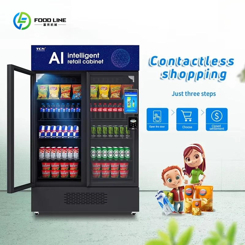 시각적 기능을 갖춘 스마트 냉장고, 신선 야채 자판기 쿨러