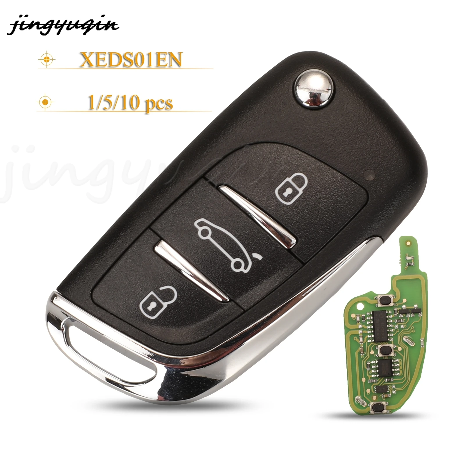 

jingyuqin 10pcs 3 Buttons Universal Remote Control Car Key For For Xhorse VVDI/VVDI 2 Fob XEDS01EN