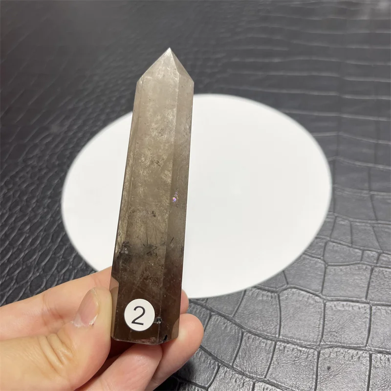 High Quality Natural Polished Clear Smoky Quartz Point with Rainbow Crystal Tower For Decoration view 3