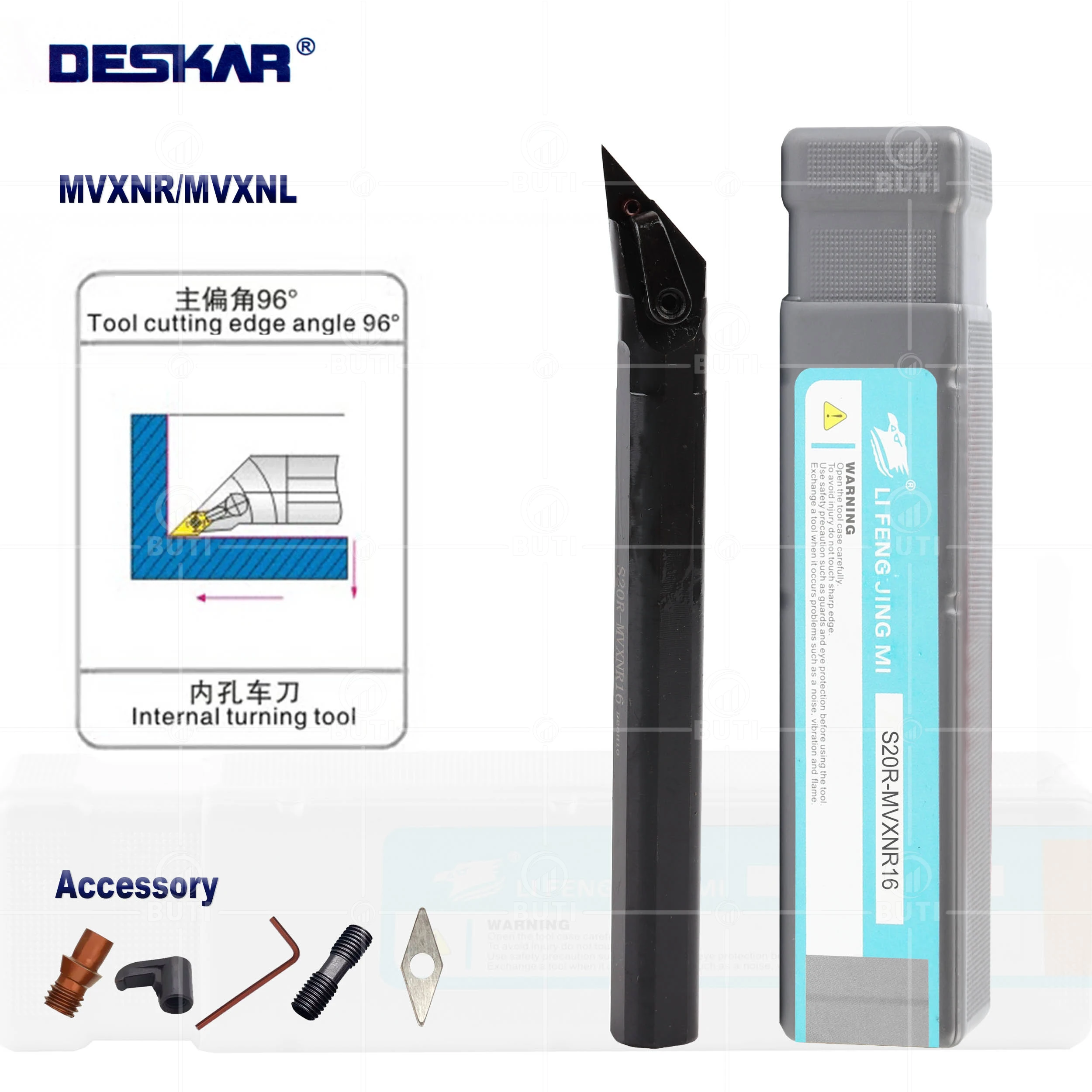 

DESKAR 100% Original S20R-MVXNR16 S25S-MVXNR16 Internal Turning Tools Arbor MVXNR/L Lathe Tools Holder ,CNC Lathe Cutting Tools