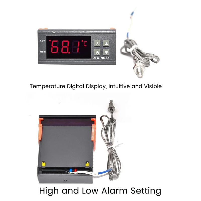 ZFX-7016K Intelligent High Temperature Controller Digital Thermostat Regulator 999 Degree Oven Control Switch
