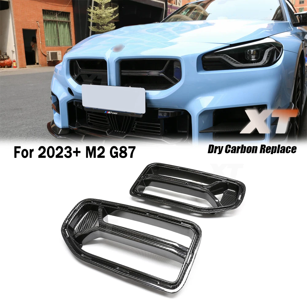 

For BMW 2023+ G87 M2 Real Dry Carbon Fiber Kidney Grills Front Grille Air intake CSL Style Replacement