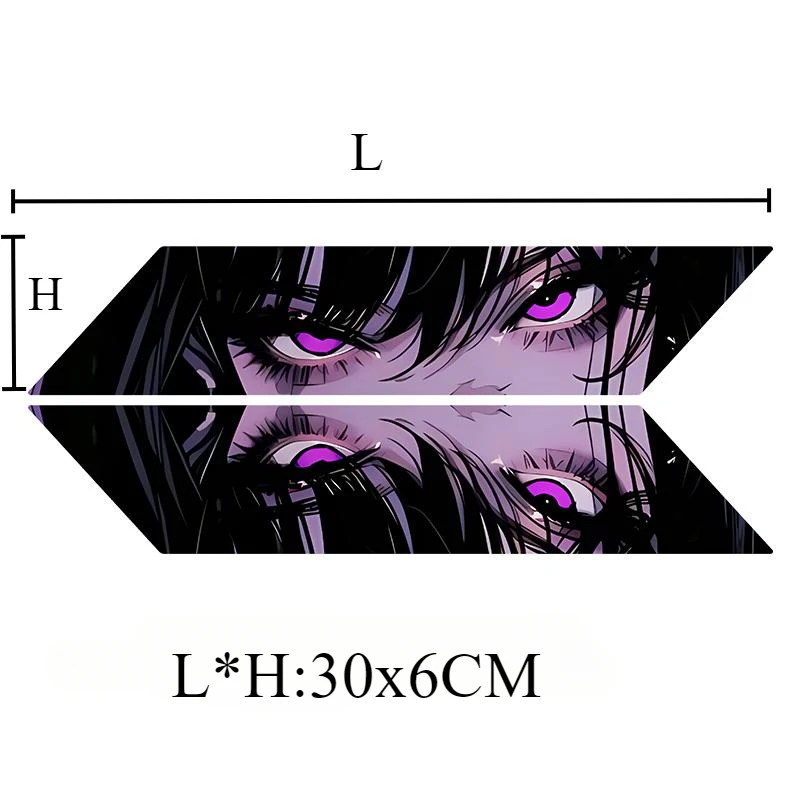 1Pair JDM Eyes Road Bicycle Top Tube Anime Stickers Waterproof DIY MTB Bike Down Tube Vinyl Decals Motorcycle Body Decoration