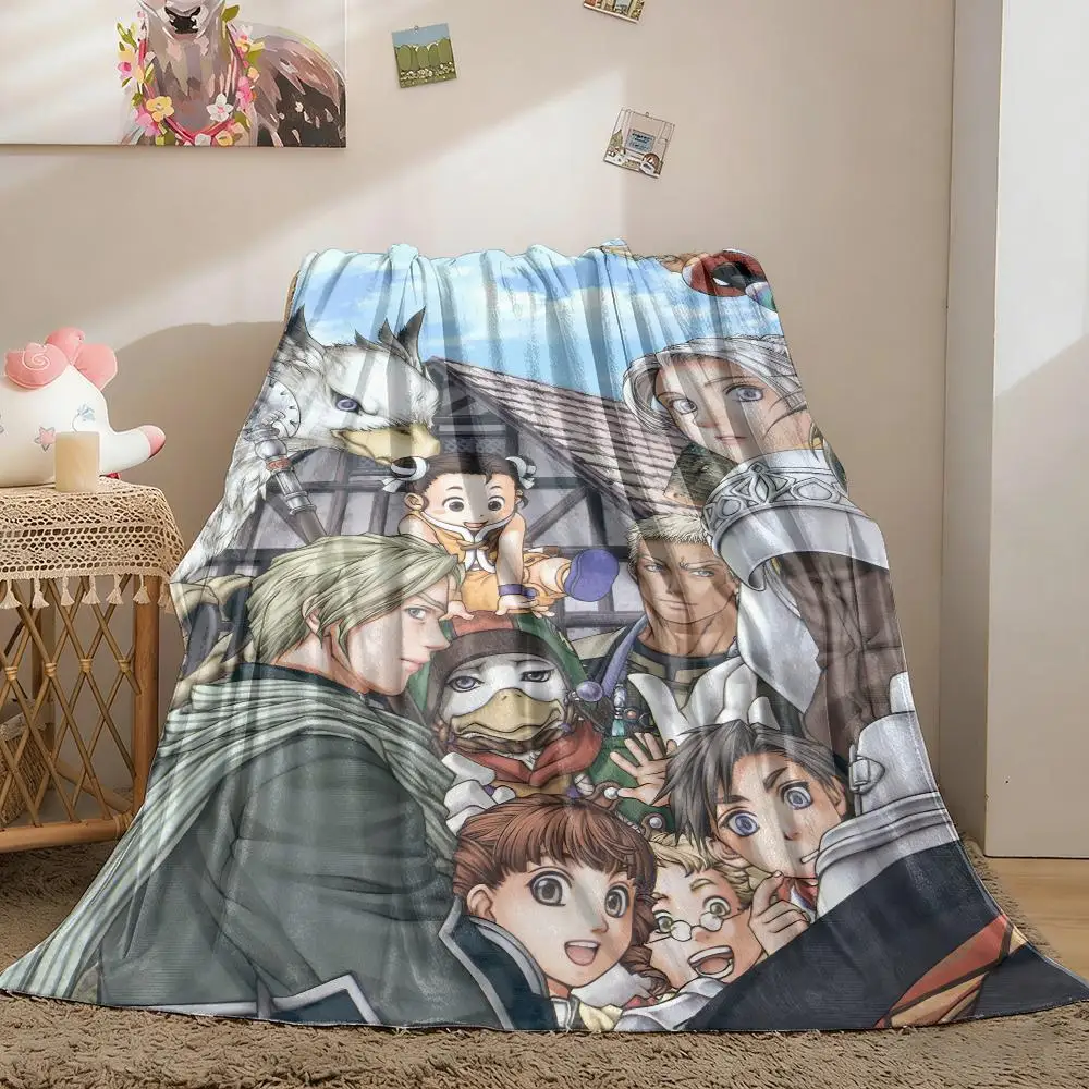 G-Genso S-Suikoden Throw Soft Flannel Throw Blanket, Lightweight Breathable Summer Nap Blanket For Sofa Home Travel Cozy Decor