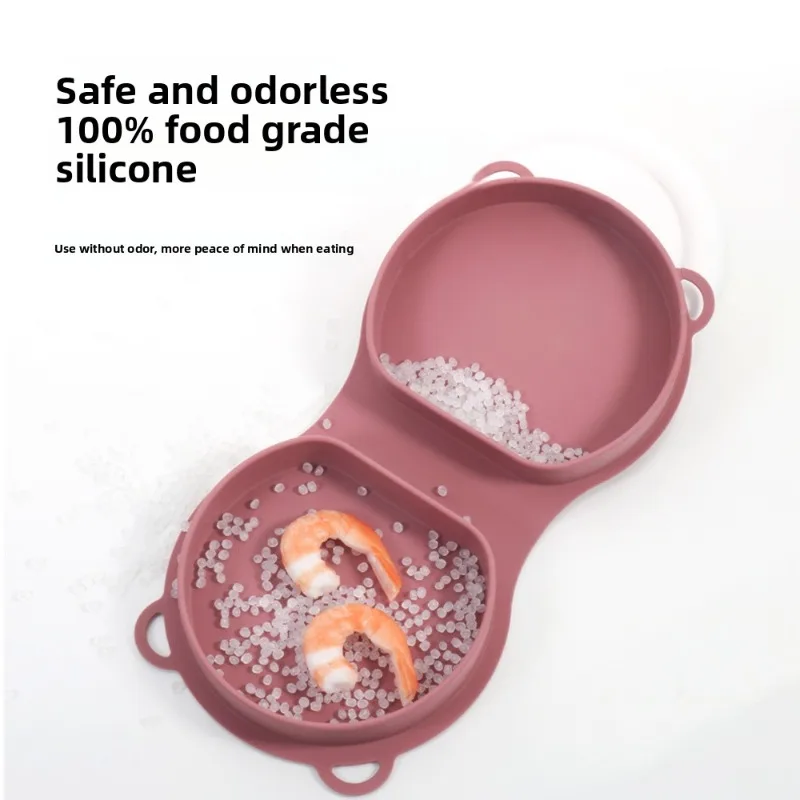 New Food Grade Silicone Children's Plate Fork Spoon Set Travel Silicone Baby Feeding Folding Lunch Box Set
