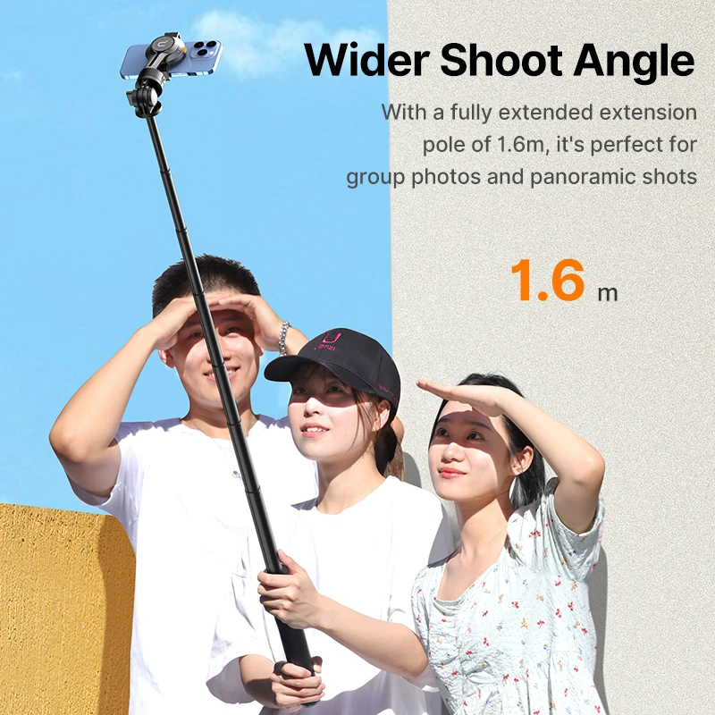 Imagem -05 - Tripé do Telefone Magnético Selfie Stick com Controle Remoto sem Fio Bluetooth Rotação de 360 ° Suporte para Câmera 1.6m Ulanzi-sk05