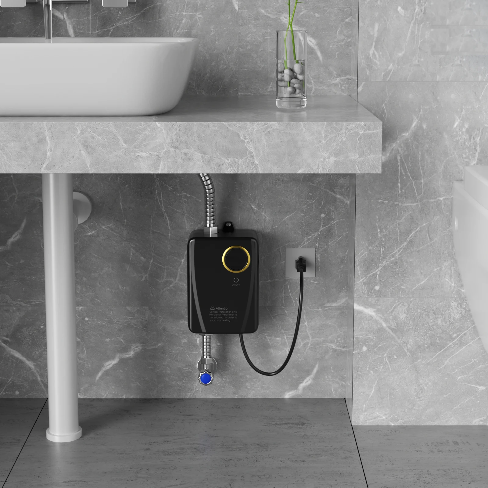 

Space-Saving Wall-Mounted Instant Electric Water Heater (4.572.767.68In) - 4 Pre-Drilled Holes For Quick Installation