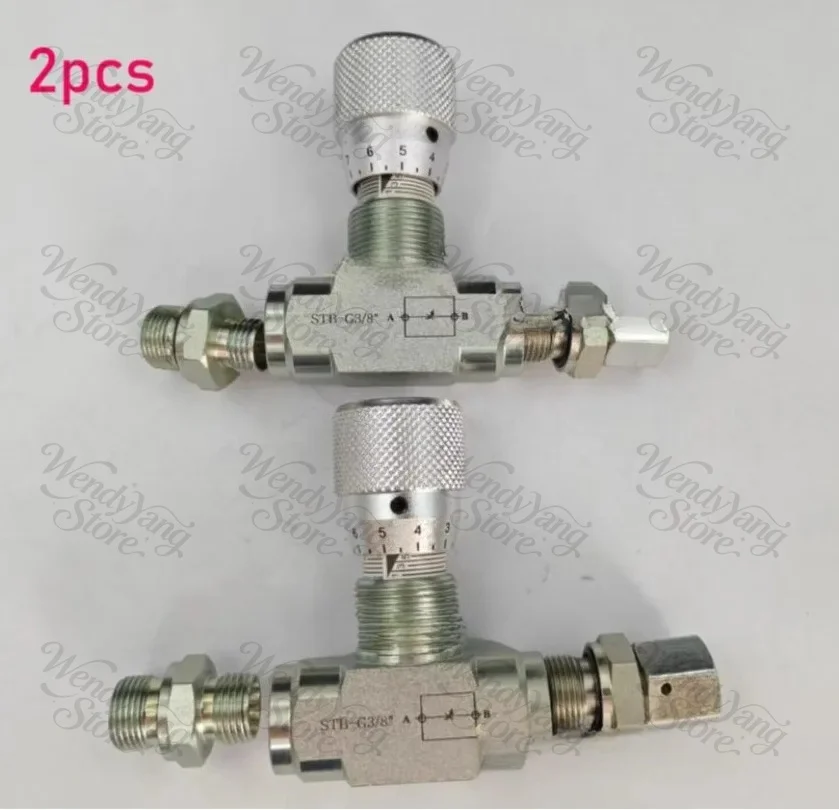 2pcs Flow Control bidirectional hydraulic restrictor valve STB-G3/8 W+L08 connector
