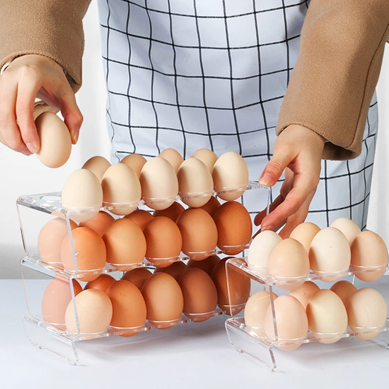 6/10 Holes Egg Storage Container Refrigerator Holder For Fridge Tray Box Platter Case Rack Display Organisers Stackable