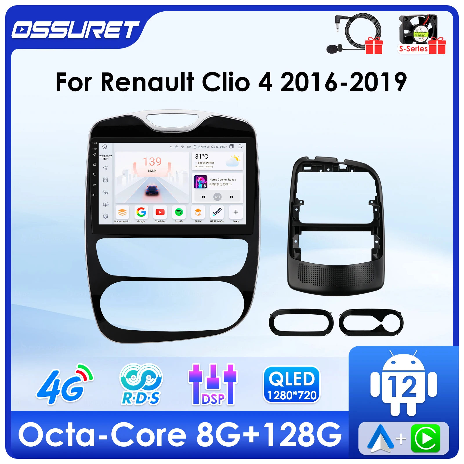 Android 2din Car radio Stereo for Renault Clio 4 2016-2019 Multimedia Video Player 7862 Octa core GPS Head Unit 4G Navi Carplay