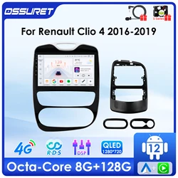 Autoradio Android avec écran QLED pour Renault Clio 4, Carplay, lecteur de limitation 2016, Octa Core, navigation GPS, unité de sauna, 2Din, 4G, 2019-7862