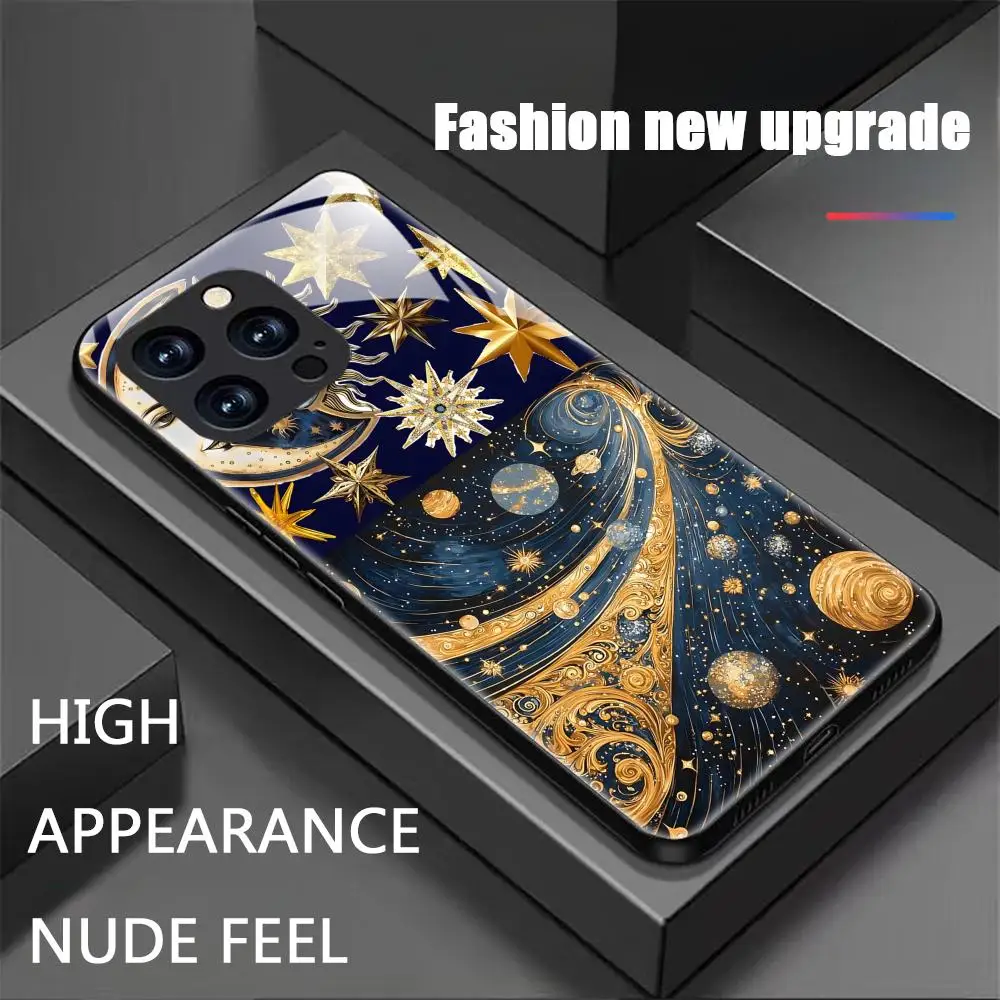 Fashion Sun Art Retro Draw Phone Case For iPhone 17 16 15 14 13 12 11 X XR XS 8 Plus Mini Pro Max Glass Magnetic Phone Case view 2