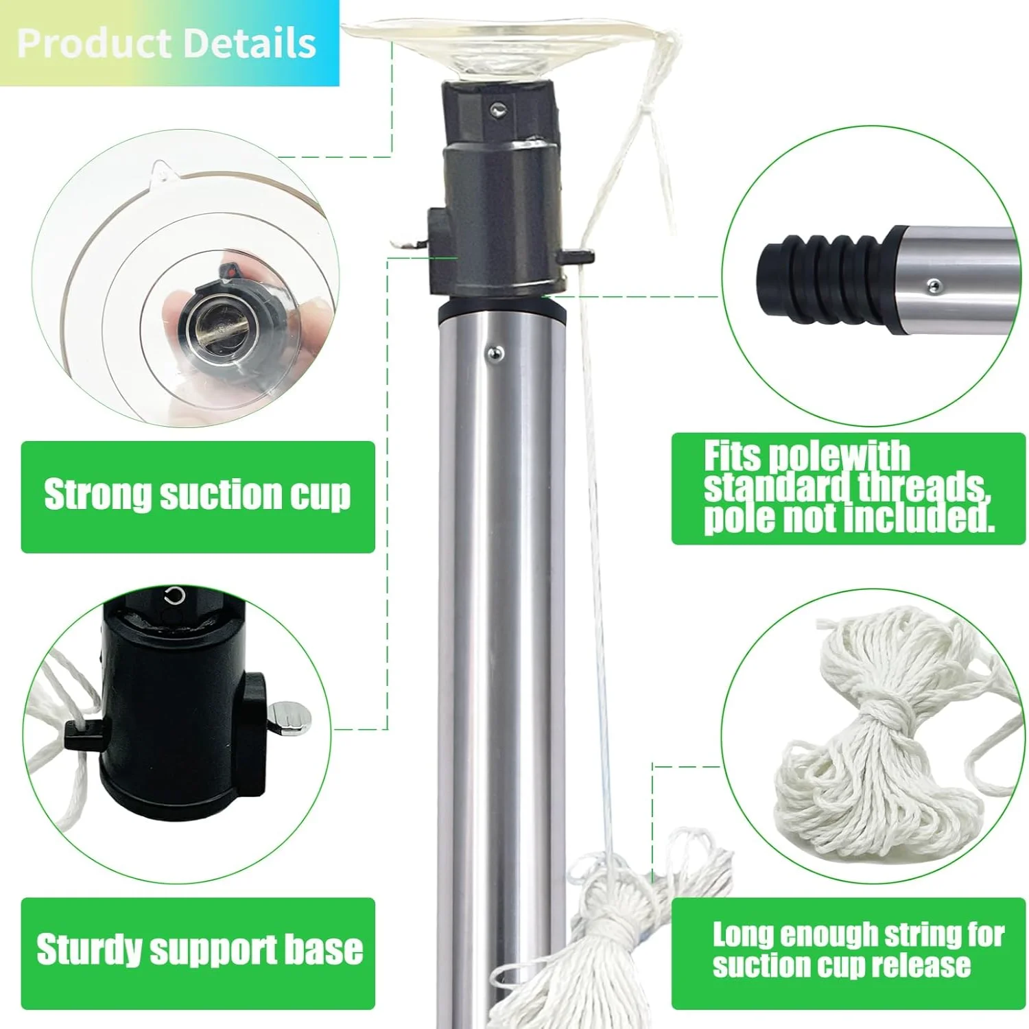 Suction Cup Light Bulb Changer, Light Bulb Changer for High Ceilings and Recessed Lights, Suction Cup Flat Light bulb Remover To