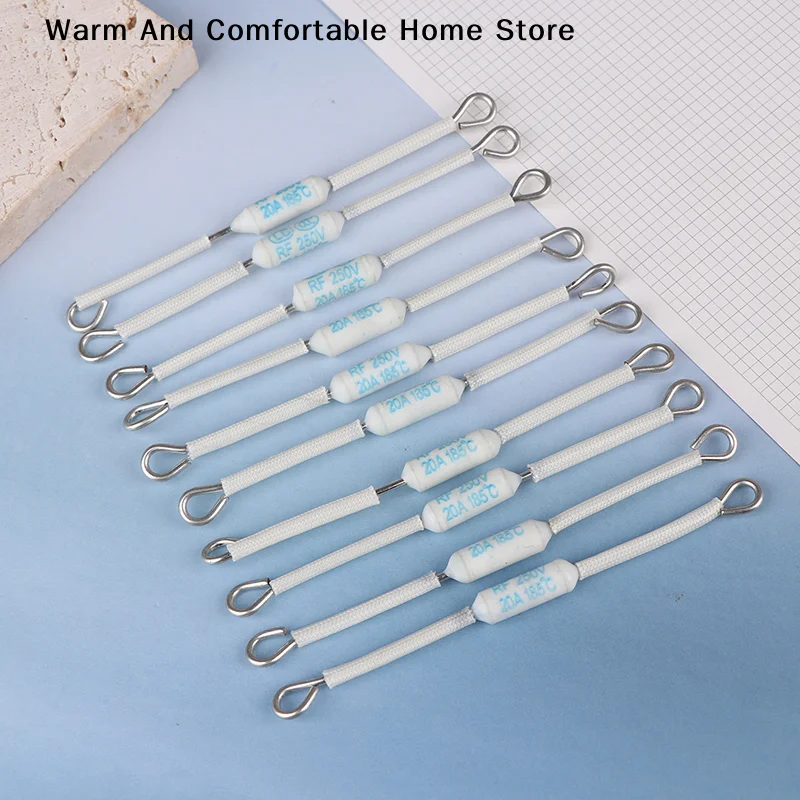 【SE】10Pcs Thermal Fuse Links For Electric Rice Cooker RF250V 10A 15A 20A 185 Degree Thermal Cutoff RF 250V Ceramic Rice Cooker