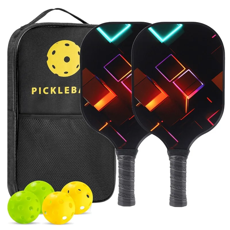 

Pickleball Paddles Set Rackets Portable Racket Cover Carrying Bag Gift Kit USAPA Approved Indoor Outdoor Honeycomb Core 4 Balls