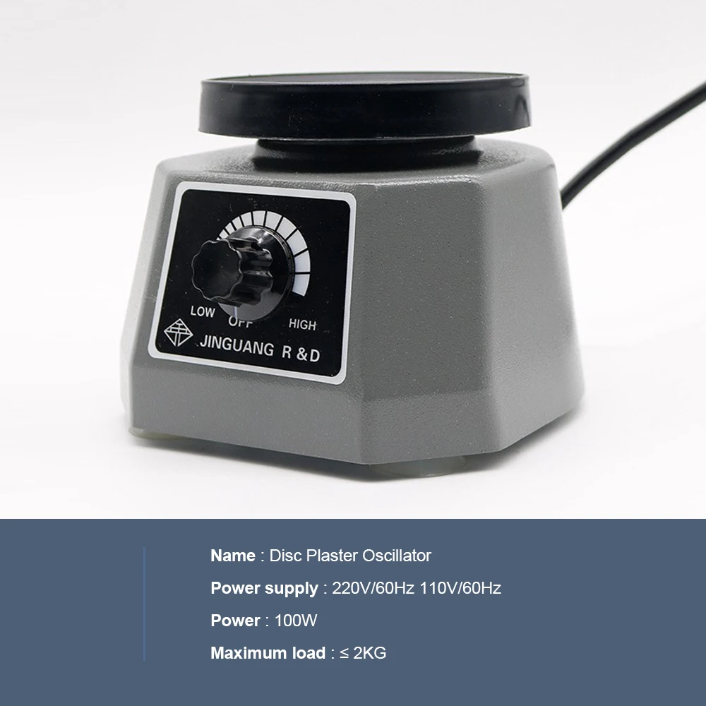 Electric Dental Vibrator Dental Vibrating Plate Vibrating Table 4" Small Size Round Plaster Oscillator Non-Slip Lab Vibrator