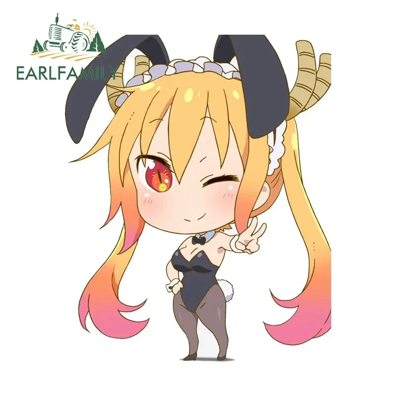 EARLFAMILY 13cm X 10,6 cm para Tohru Simple Anime pegatinas de coche vinilo a prueba de arañazos calcomanías creativas para decoración de ventanas de ordenador portátil lindo