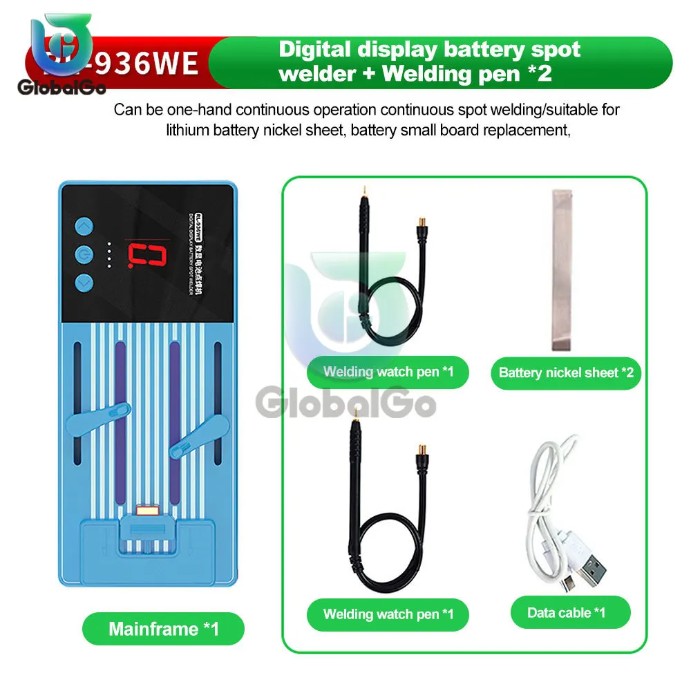 RL-936WE Digital Display Battery Spot Welding Machine 6-speed Welding Mode Type-C Charging For mobile phone and computer repair