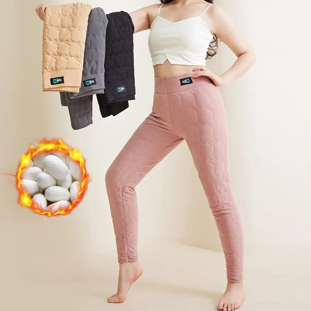 

Women's High Waist Cotton Velvet Pants Extra Thick Warm Slimming Leggings for Winter Fashionable Base Layer Trousers