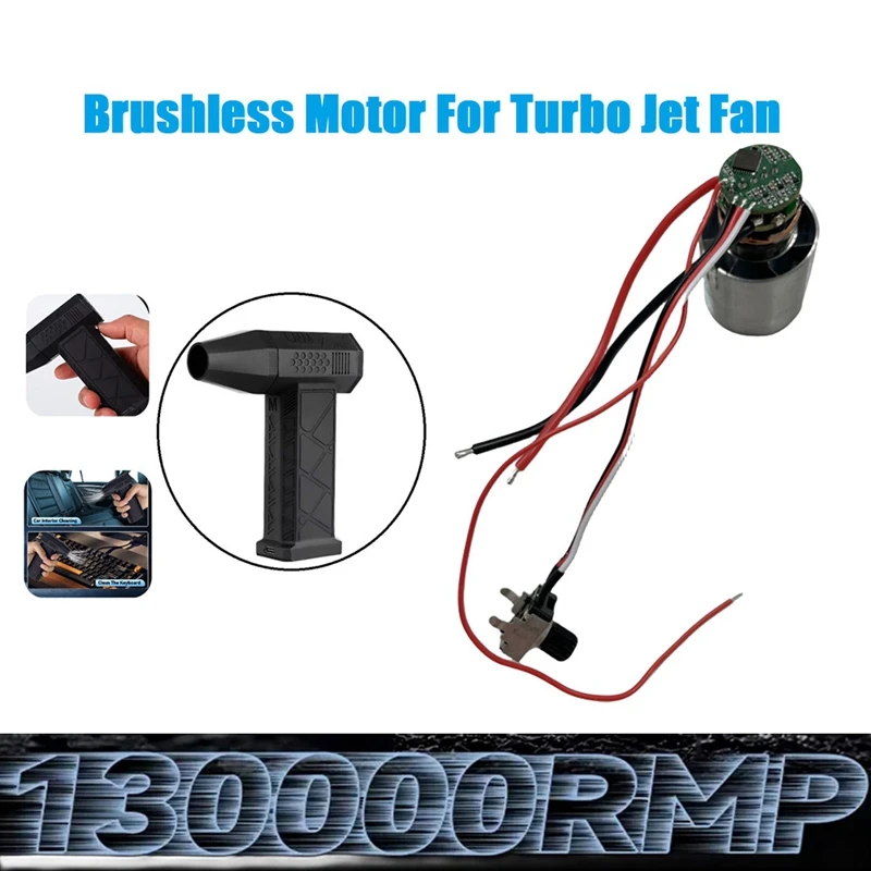 130000 RPM Brushless Motor With Drive Board Turbo Jet Fan Motor 7.4V For Brushless Blower Violent Fan Motor Kit