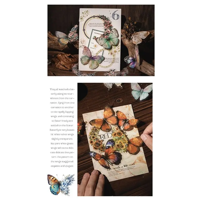 A49K-Retro Notebook Decoration Material Stickers DIY Decorative Sticker For Notebook Labels,