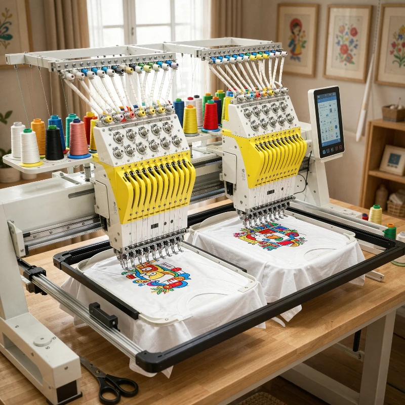 Automatic Computerized Embroidery Machine Industrial Frame System for Caps Jackets Uniforms and Textile Branding Craft Use