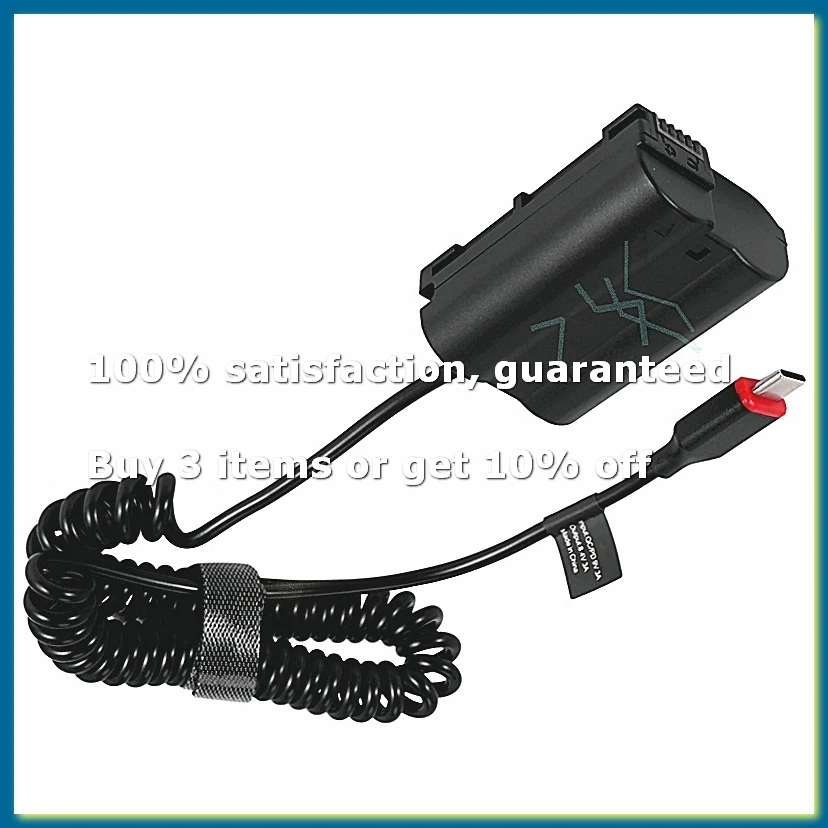 EN-EL15 Dummy Battery DC Power AC Adapter for D7000 D7100 D7200 D750 D800E D810A Z5 Z6 Z7 II Camera Charger