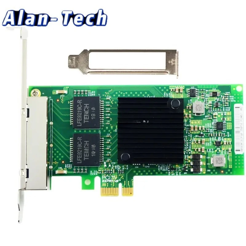 Used I350-T4V2 PCI-E X1 Network Intel I350AM4 chip 10M/100M/1000M NIC PCIe 2.0 RJ45*4 Quad port Lan card