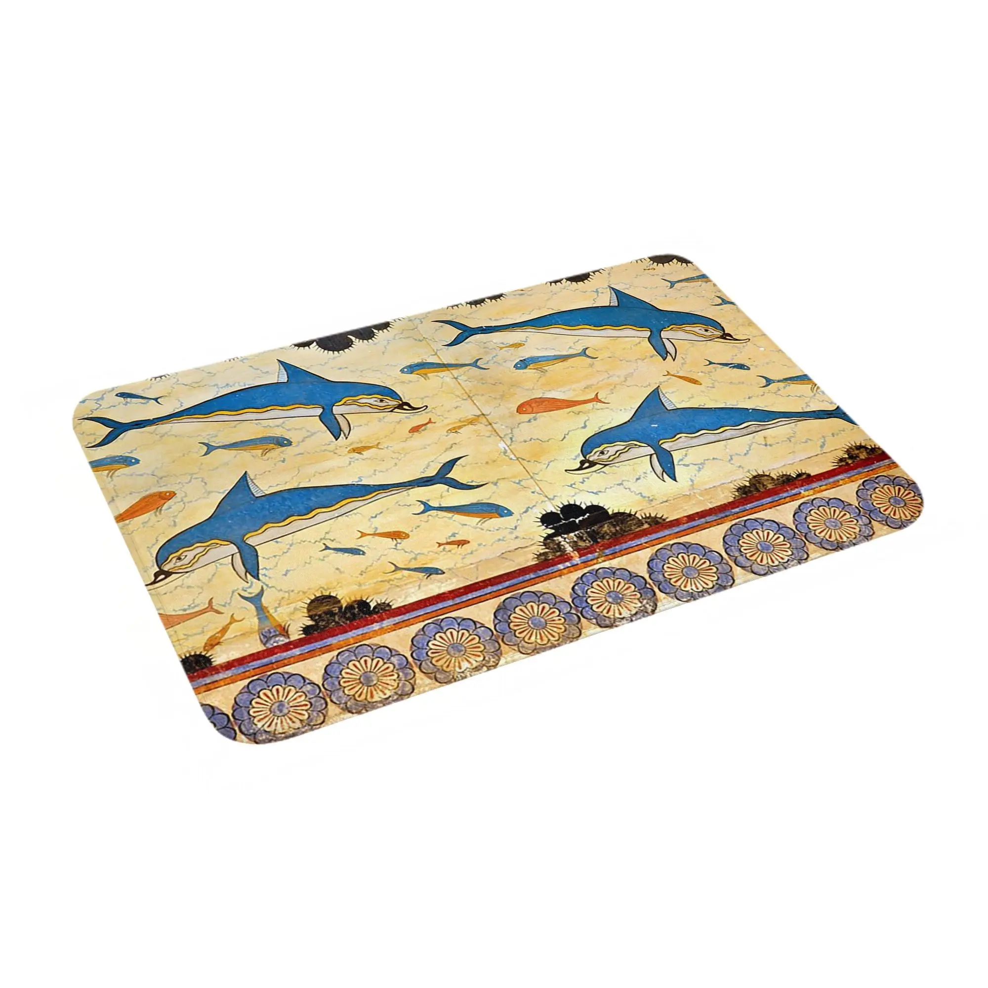 The Minoan Dolphins Anti-slip Doormat Floor Mat Absorbent Mat Carpet Rug for Kitchen Entrance Home Balcony Footpad Mats