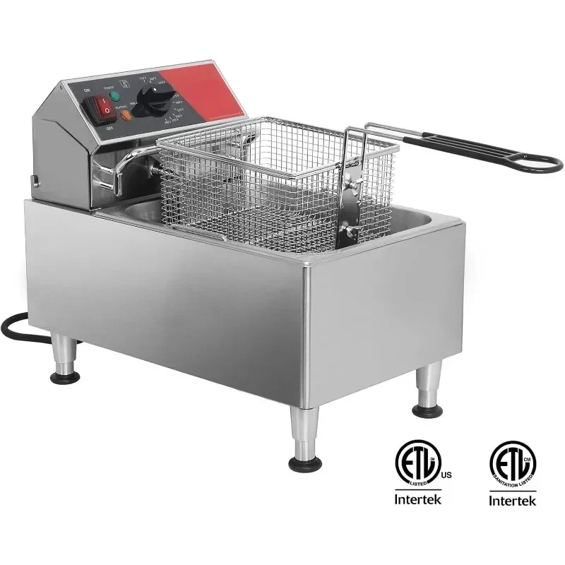 Controsoffitto elettrico per friggitrice con cestello solido facile da montare contenitore per olio rimovibile per la casa del ristorante