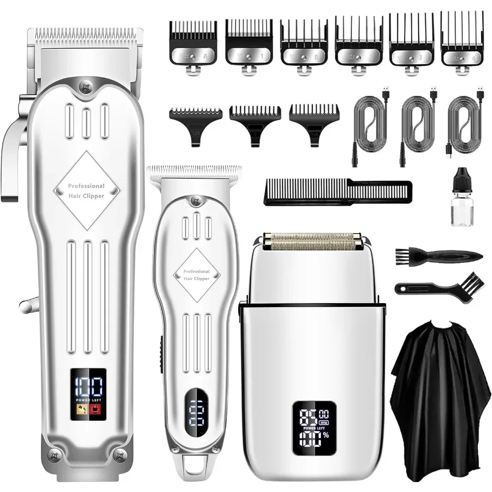 

Hair Clippers Professional Cordless for Men, Electric Foil Shavers Razor & Beard Hair Trimmer,Rechargeable Hair Cut Machines Set