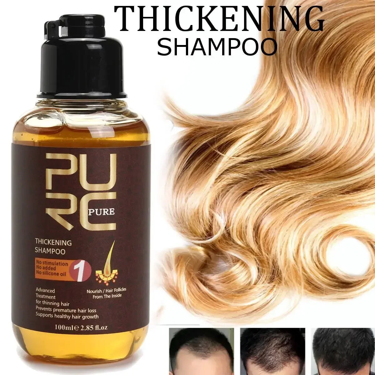 

100ml PURC Ginger Shampoo Reduce Hair Loss Strong Hairs Soft Nourishing Dense Ginger Shampoo Anti Hair Loss Repair Hair Root