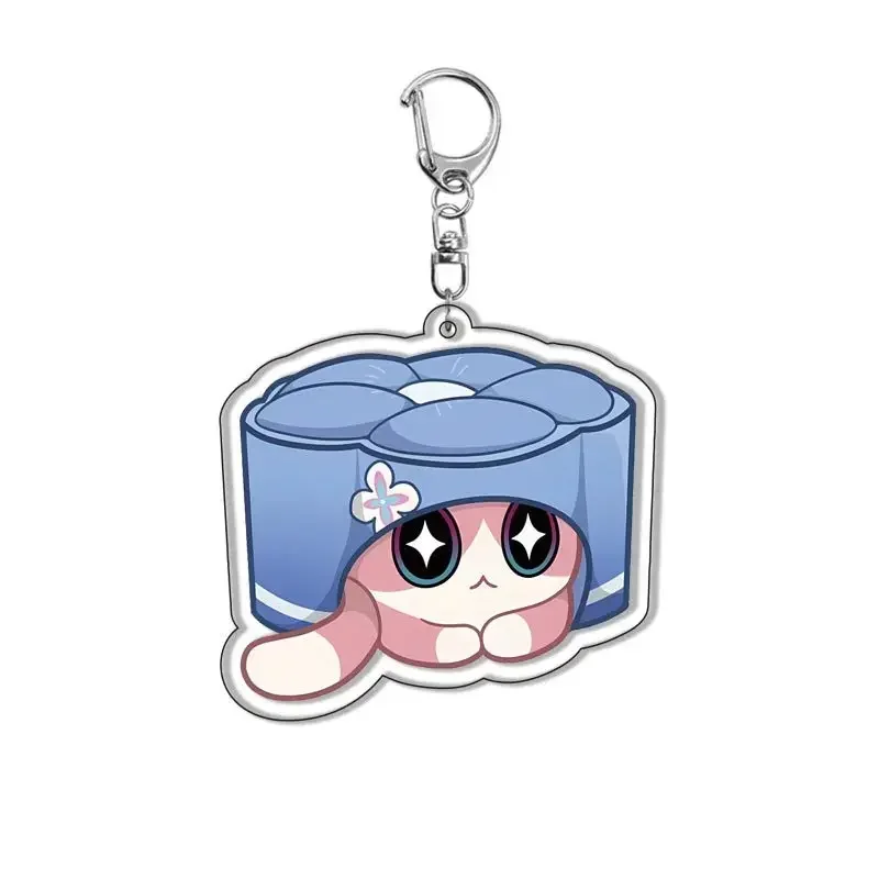 Honkai Star Rail เค้กแมวพวงกุญแจ Boothill Ruan Mei Kafka ใบมีดน่ารักการ์ตูนอะนิเมะกระเป๋าเป้สะพายหลังจี้ Key Ring Cosplay Badge ของขวัญ
