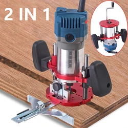 Trimming Machine Plunge Router Base, Suporte Desktop Lift, Woodworking Work Bench, Milling Groove Slotting para 65mm de diâmetro