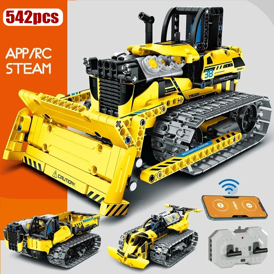 516PCS 3 IN 1 App RC Escavatore Tecnico Building Blocks Ingegneria di Costruzione Città Veicolo Auto Mattoni Giocattoli Adulti Ragazzi Regali