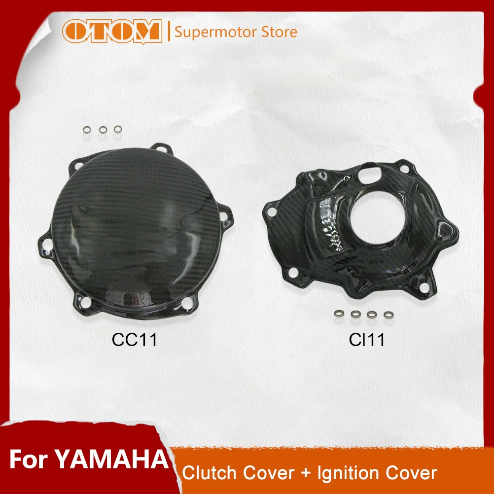 

OTOM Motorcycle Clutch Cover-CC11/Ignition Cover-CI11 Carbon Fiber Protection Guard For YAMAMA YZ250F 19-23 Motocross Accessory