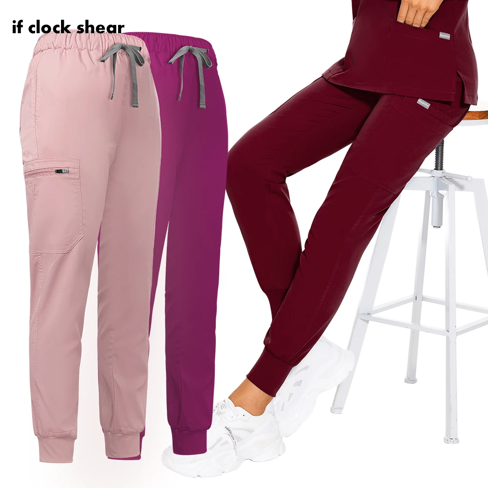 

Unisex Work Pants Breathable Stretch Solid Color Doctor Nurse Pants Dental Care Nursing Trousers Scrub Pants Medical Accessories