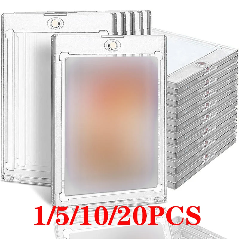 Tempat Kartu Magnetik untuk Kartu Permainan Pelindung Casing Keras Akrilik Transparan untuk Kartu Permainan Bisbol Olahraga