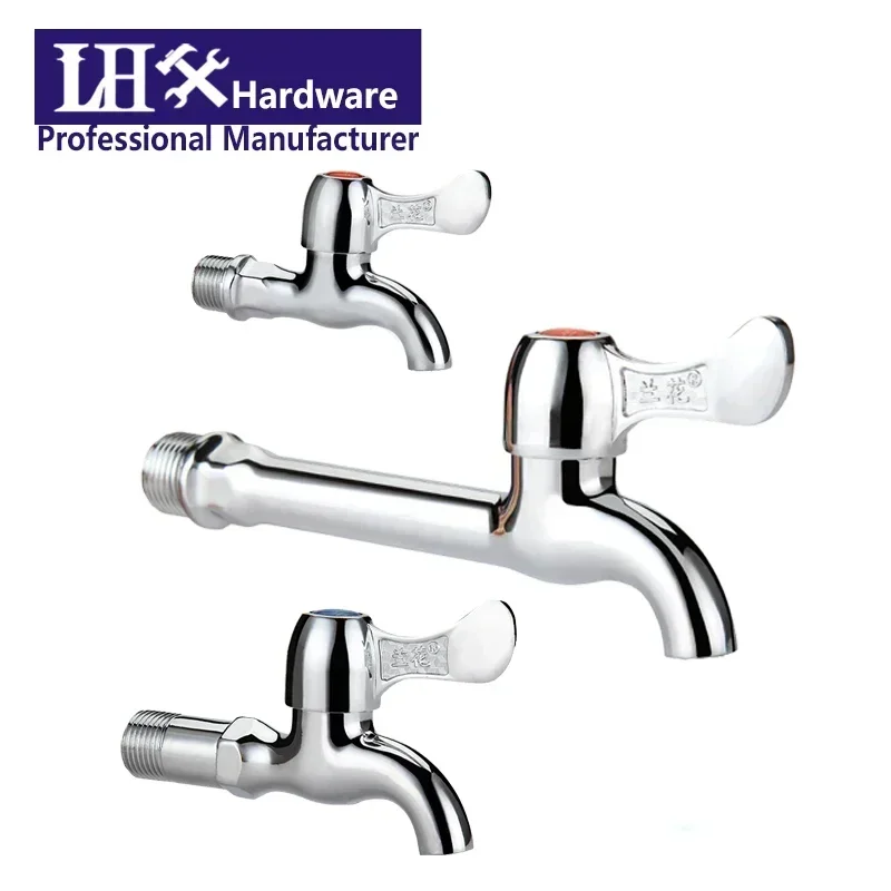

Outdoor or Bathroom Washing Machine Faucet Sink Single Handle Key Water Tap Wall Mixer Tap diameter 20mm LHX YP80 H