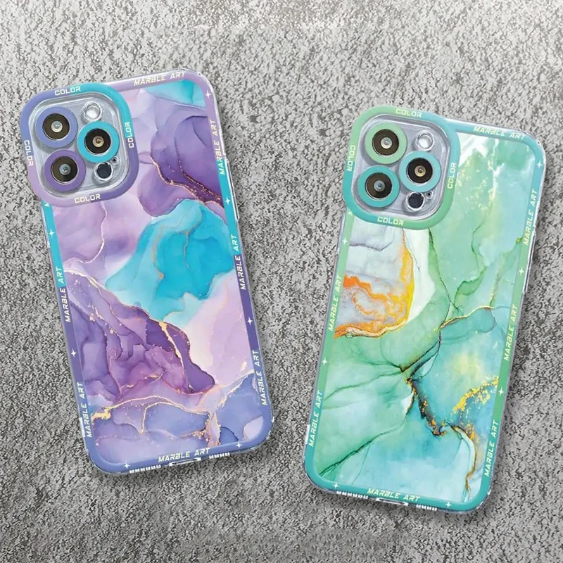 Luxury Pink Marble Art Color Clear Phone Case Cover for Xiaomi Redmi Note 12S 11 10 11S 10S 9S 12 4G 13 Pro Plus 13C 12C 10C 5G