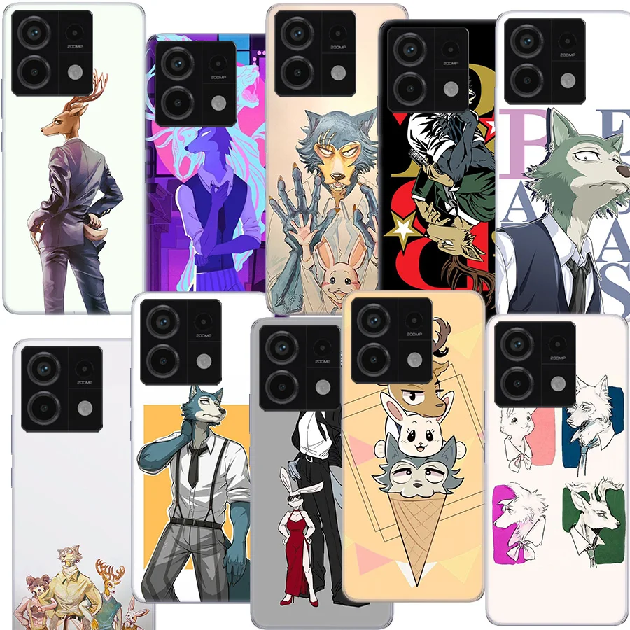 Beastars Legosi Clear Phone Case For Redmi Note 11 11S 11T 11E 10 Pro 10S 5G 9 9S 9T 8 8T 7 7A 6 6A S2 Coque Capa Hard PC Cell